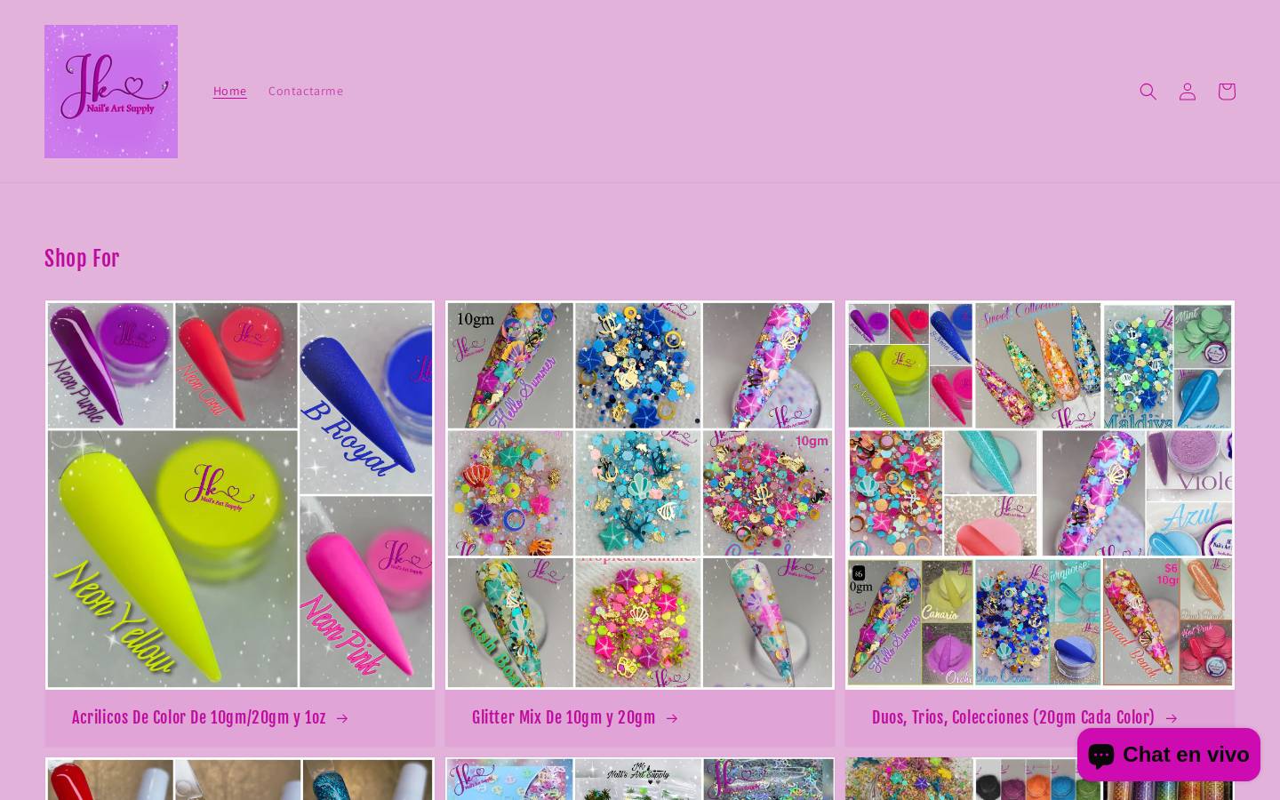 jknailsartsupply.com homepage screenshot