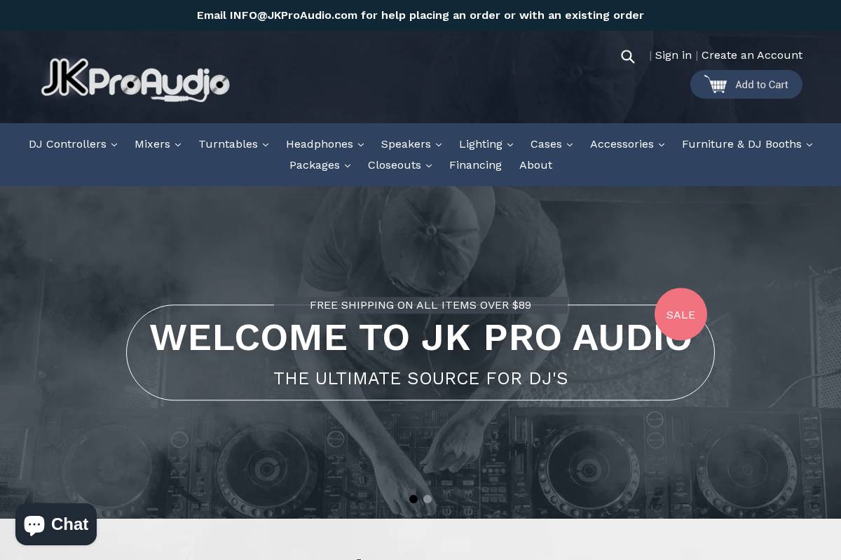 jkproaudio.com homepage screenshot