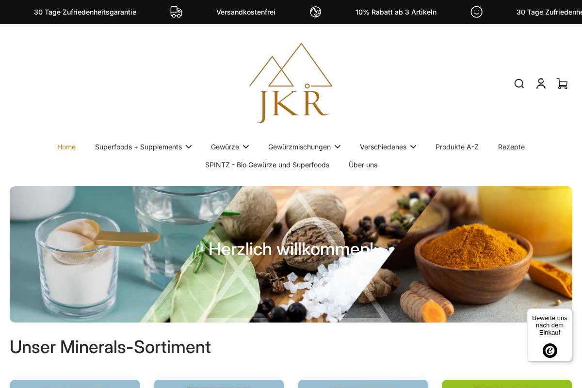 jkr-spices.de homepage screenshot