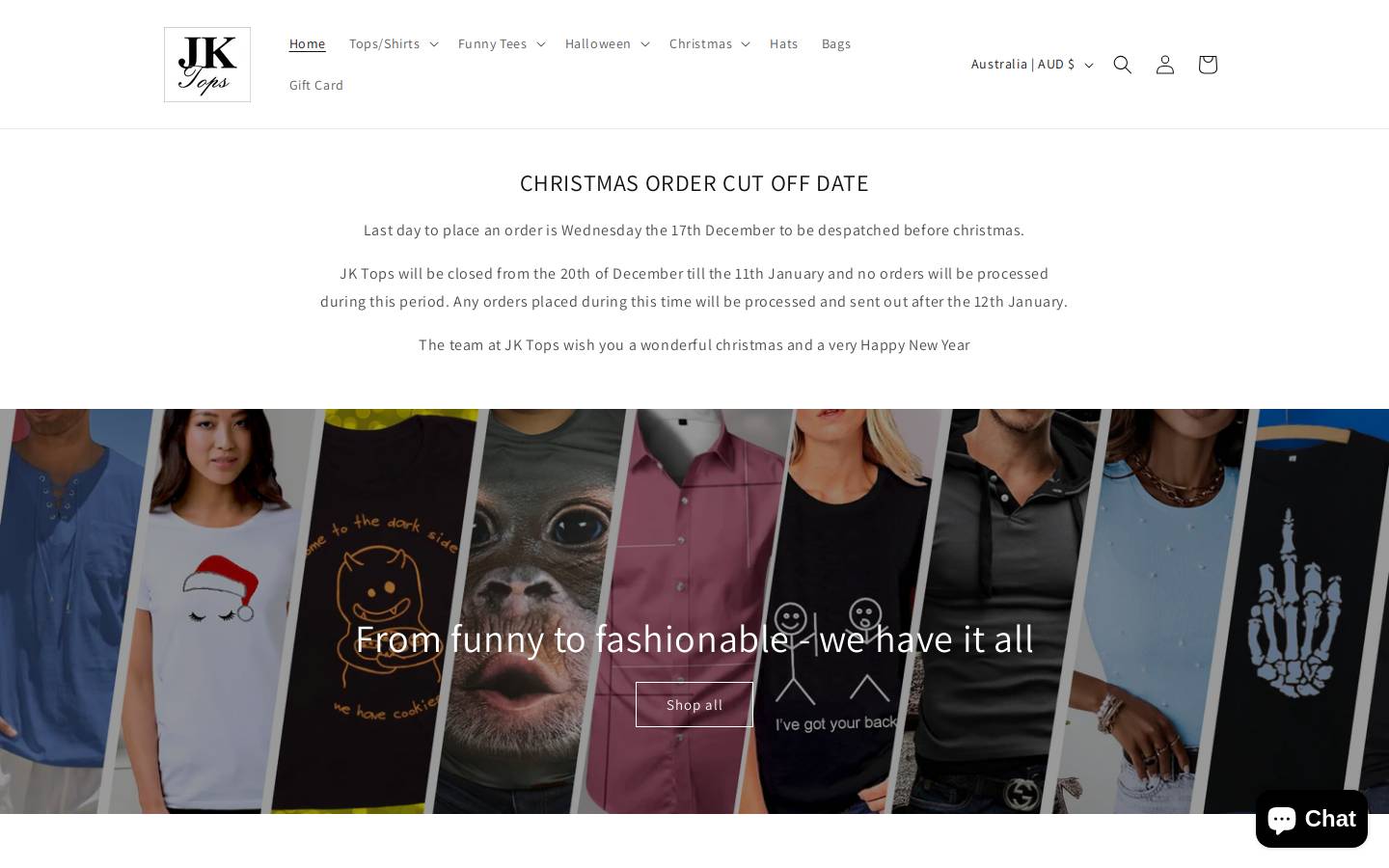 jktops.shop homepage screenshot