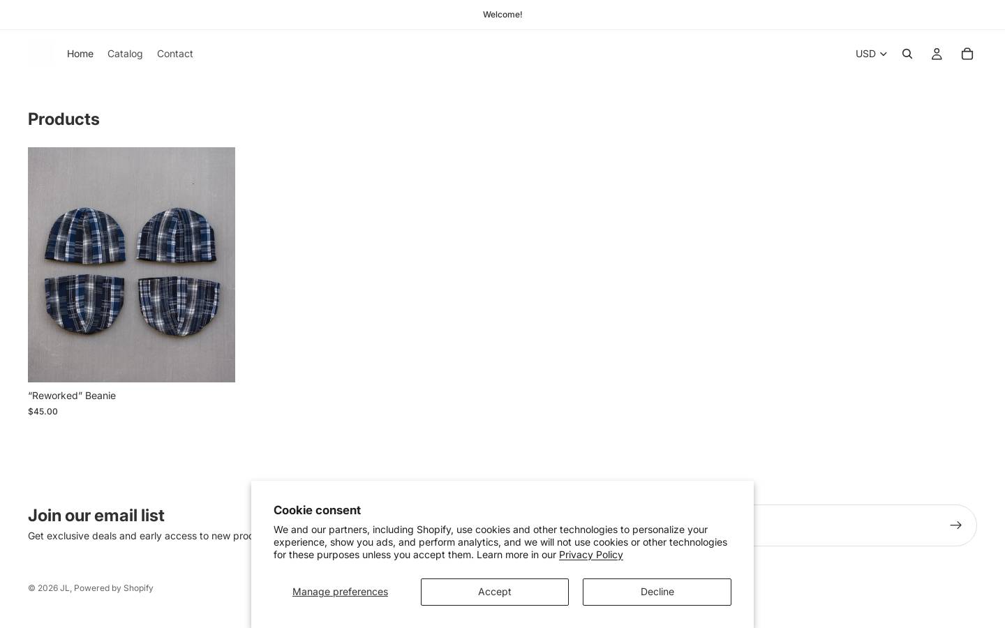 jlclothing.com homepage screenshot
