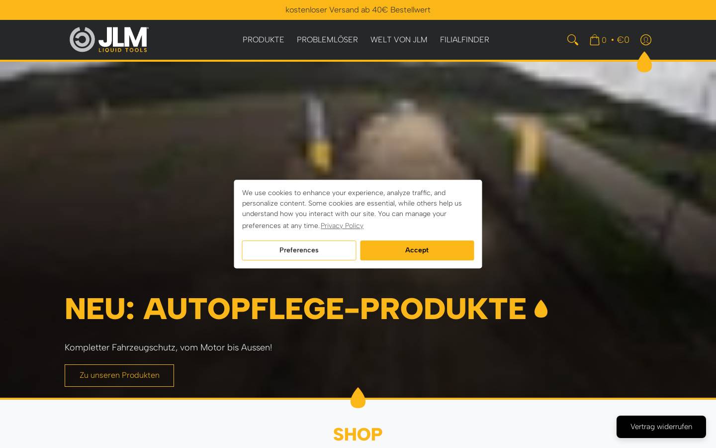 jlmlubricants.com homepage screenshot