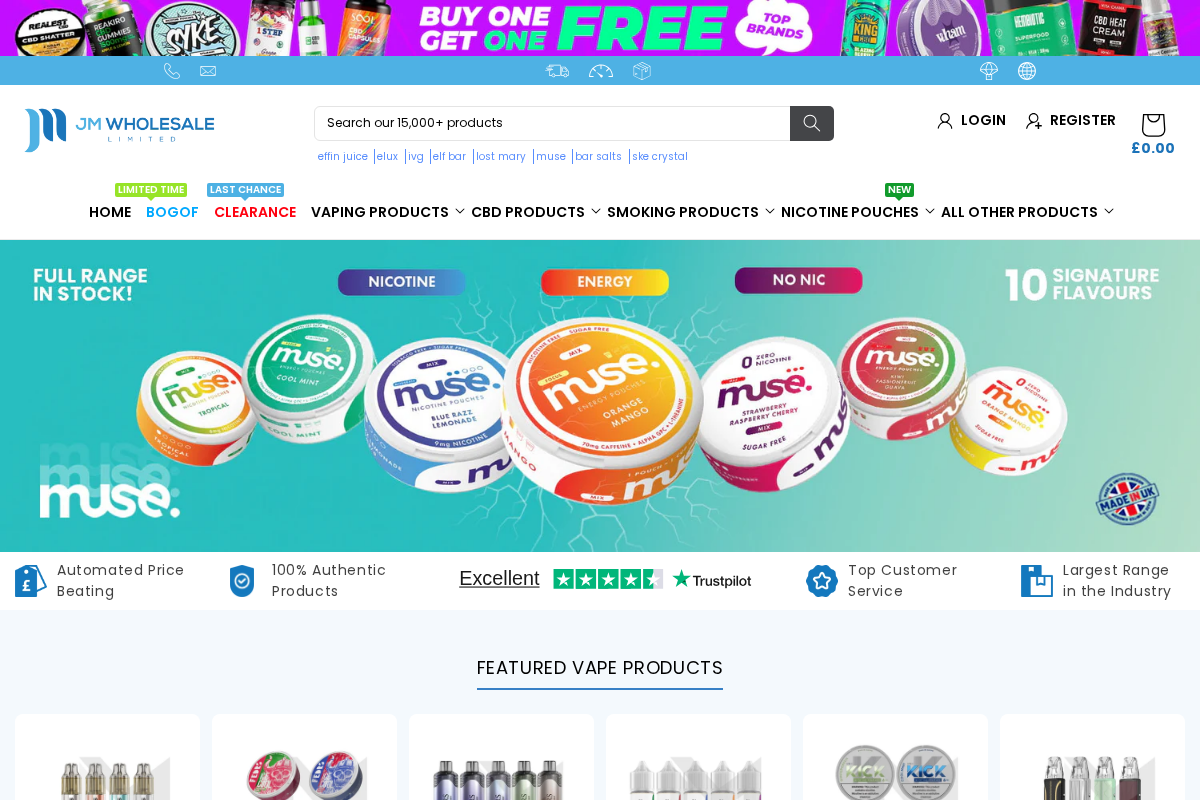 JM Wholesale Ltd homepage screenshot