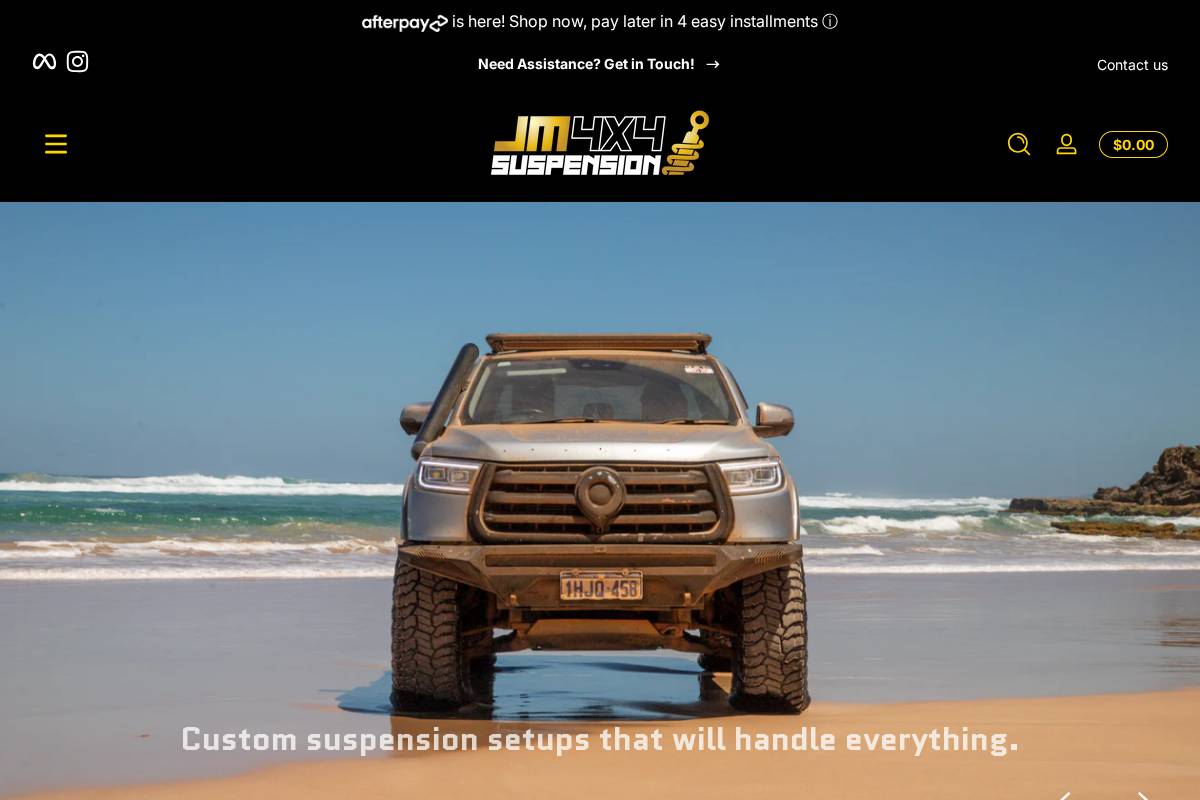 jm4x4suspension.com homepage screenshot