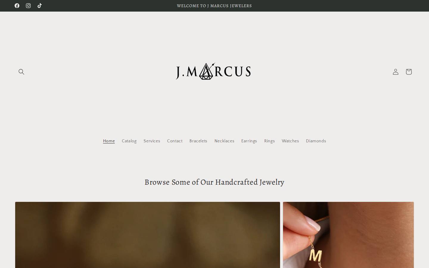 jmarcusjewelers.com homepage screenshot