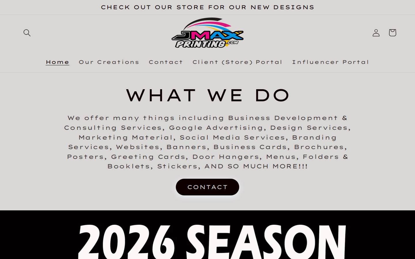 jmaxprinting.com homepage screenshot