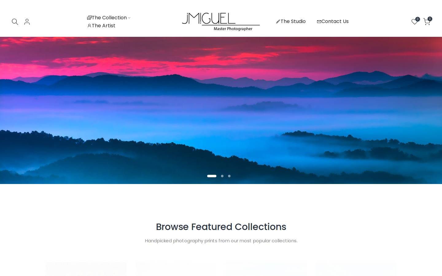 jmiguelfineart.com homepage screenshot