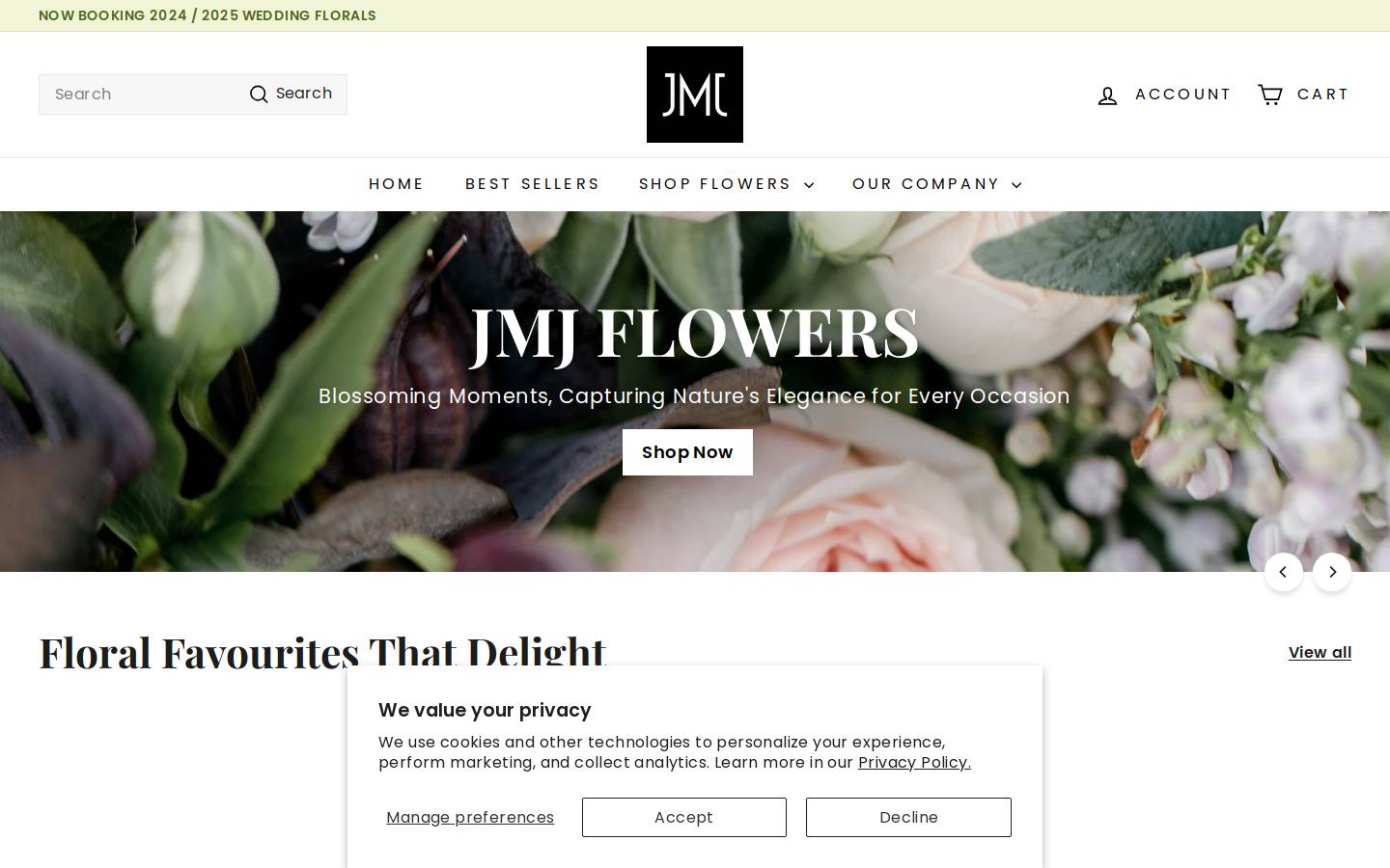 jmjflowers.ca homepage screenshot