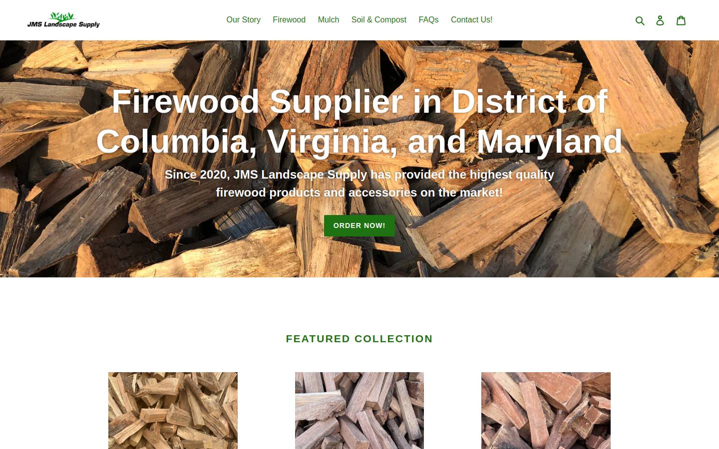 jmsfirewood.com homepage screenshot