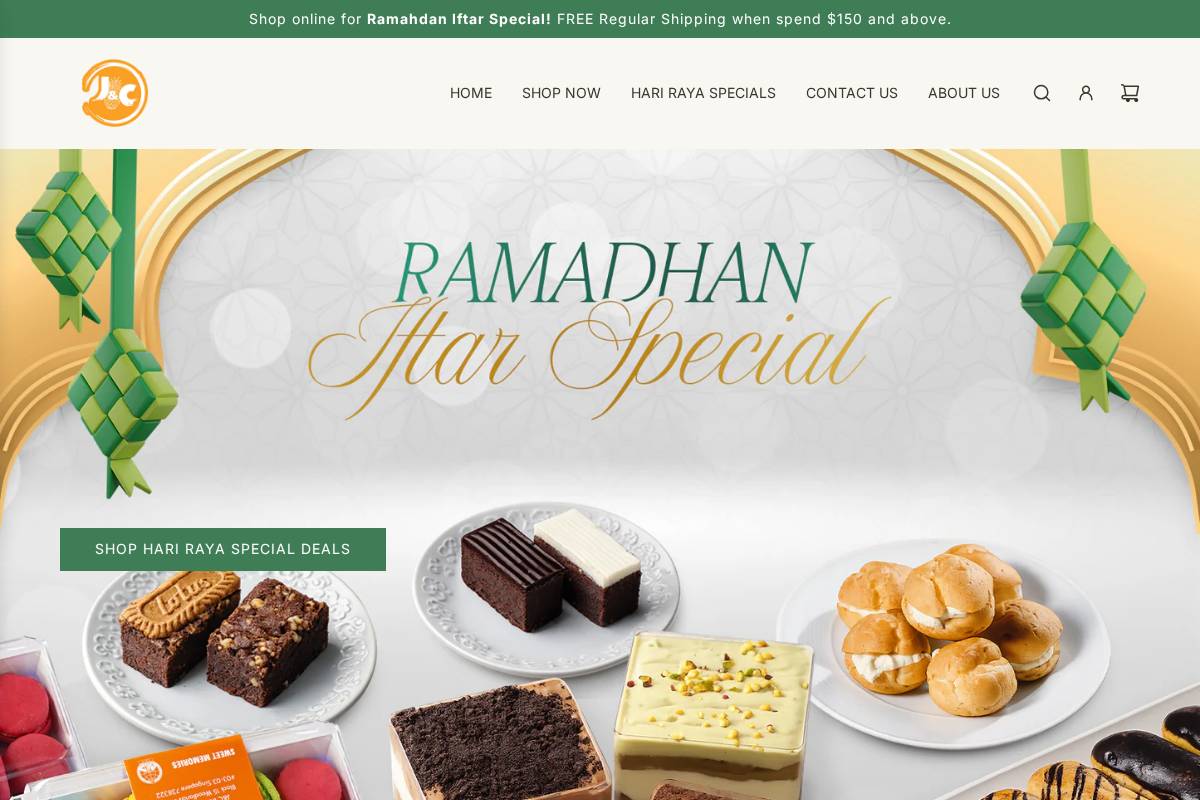 jncbakery.com homepage screenshot