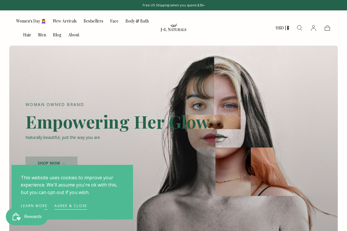 J&L Naturals homepage screenshot