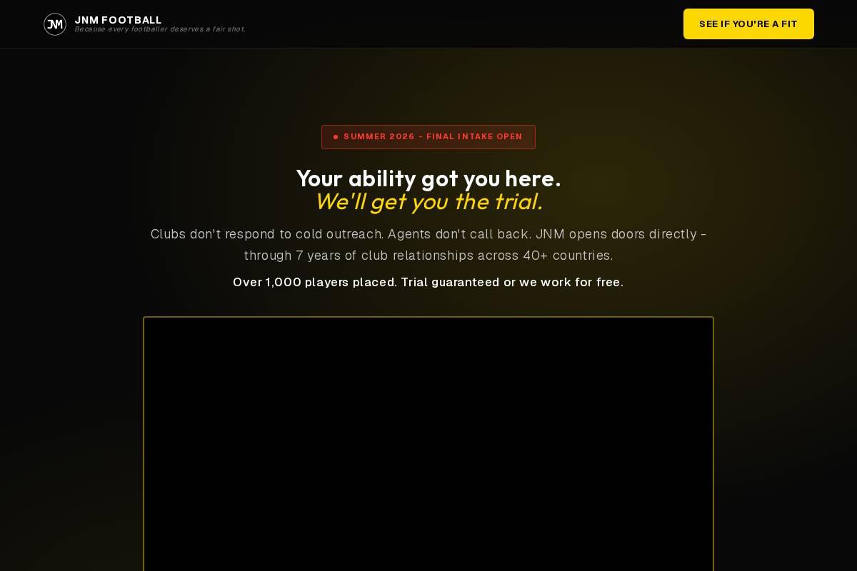 JNM Football homepage screenshot
