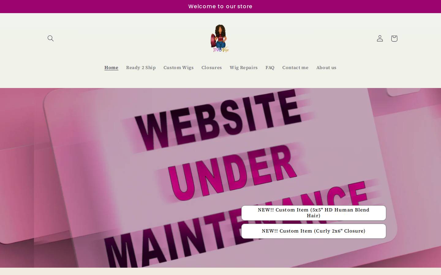 jnuwigs.com homepage screenshot