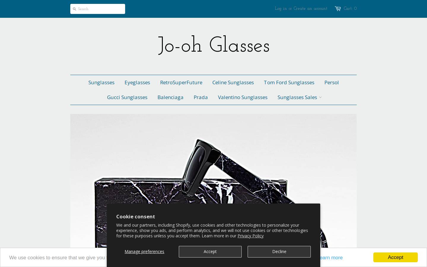 Jo-oh Glasses homepage screenshot