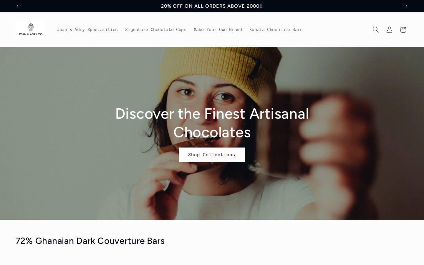 joanadrychoco.com homepage screenshot