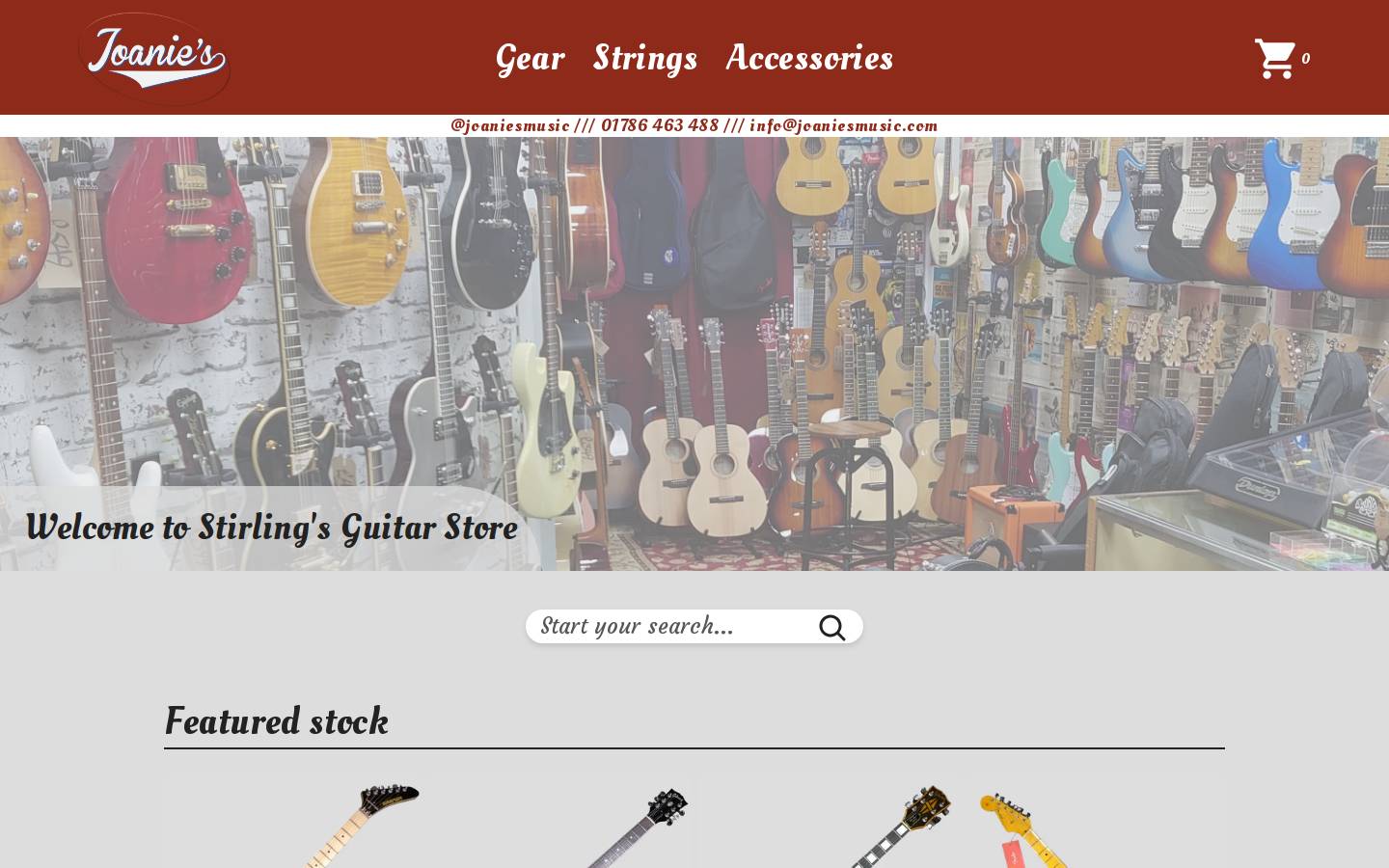 joaniesmusic.com homepage screenshot