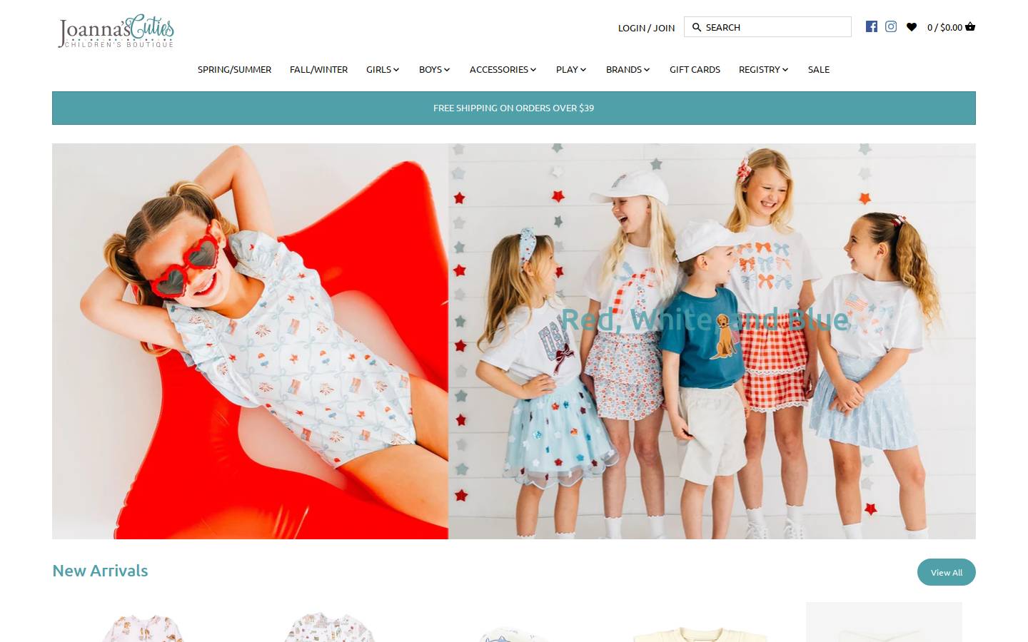 joannascuties.com homepage screenshot