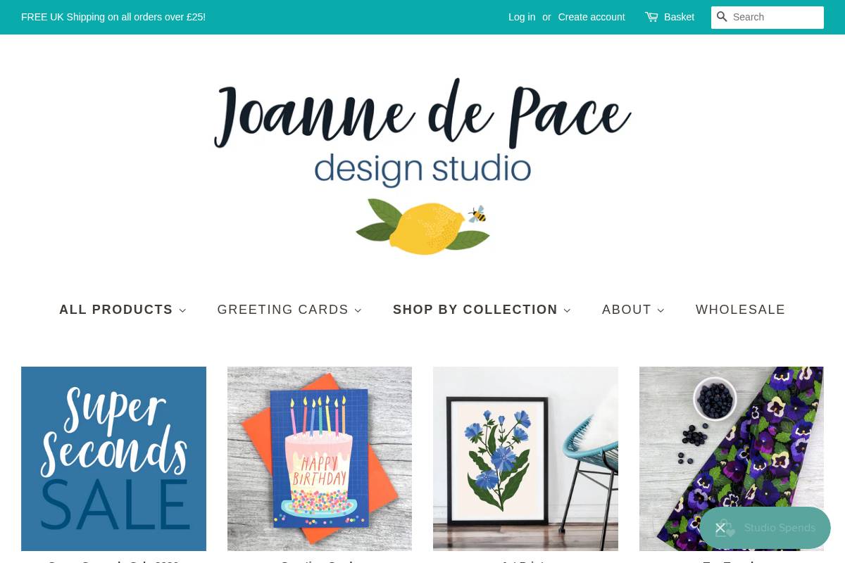 joannedepace.com homepage screenshot