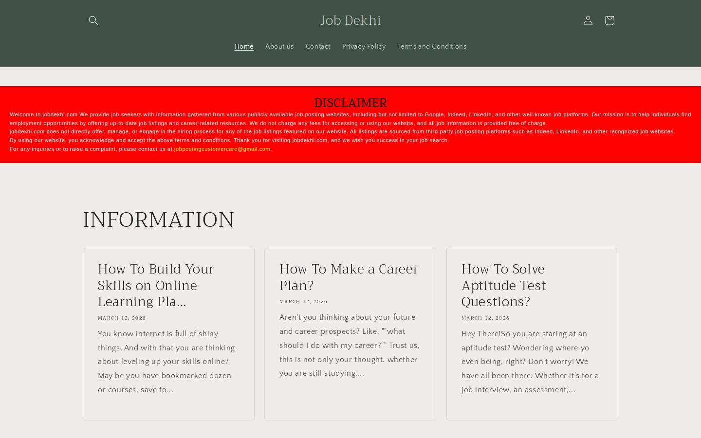 jobdekhi.com homepage screenshot
