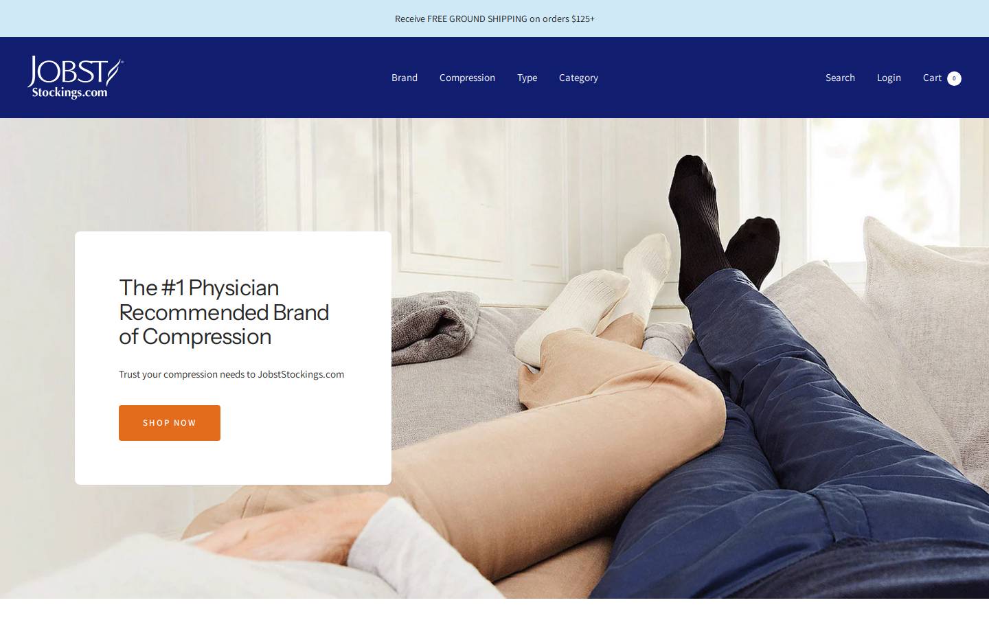 JobstStockings.com homepage screenshot