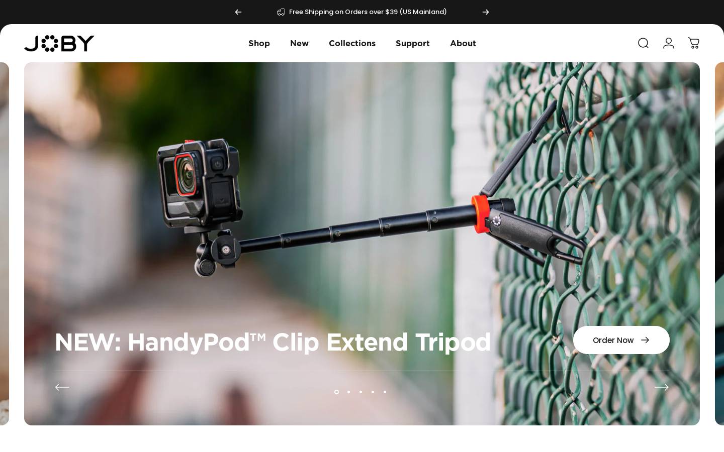 JOBY homepage screenshot