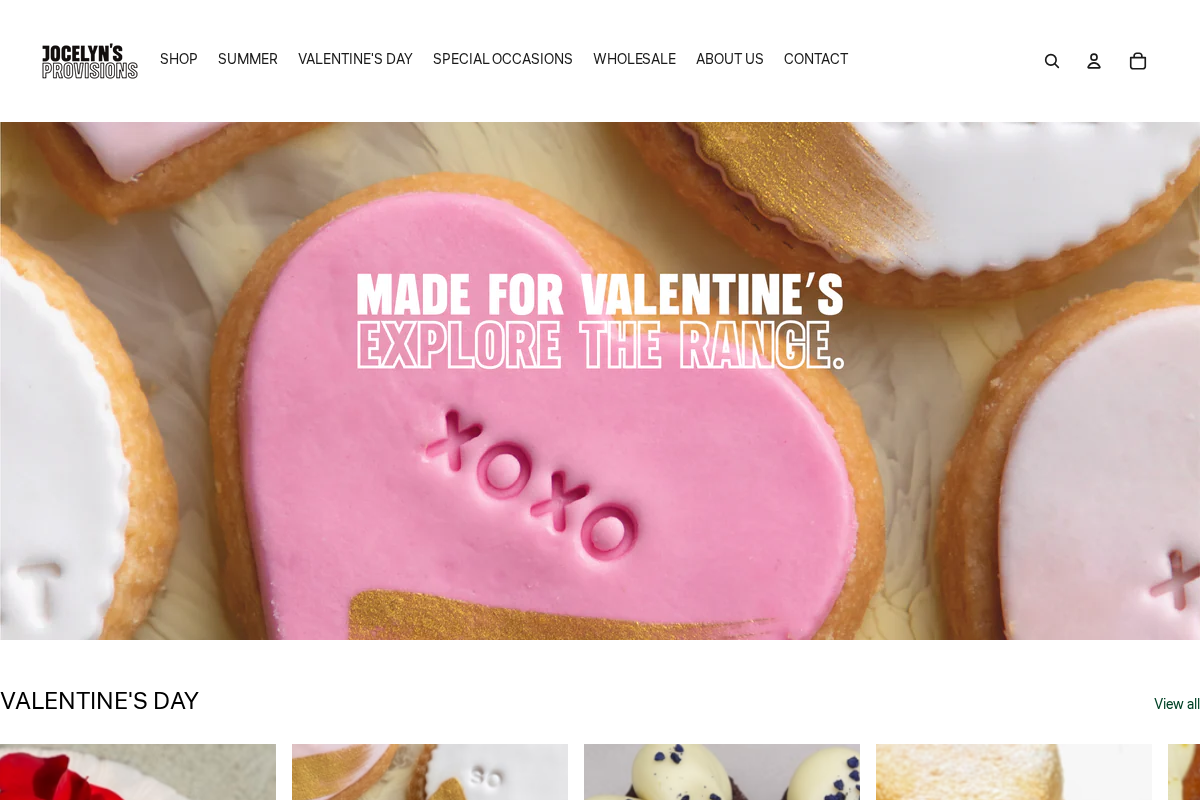 Jocelyn's Provisions homepage screenshot