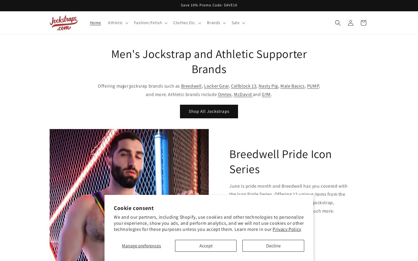 Jockstraps.com homepage screenshot