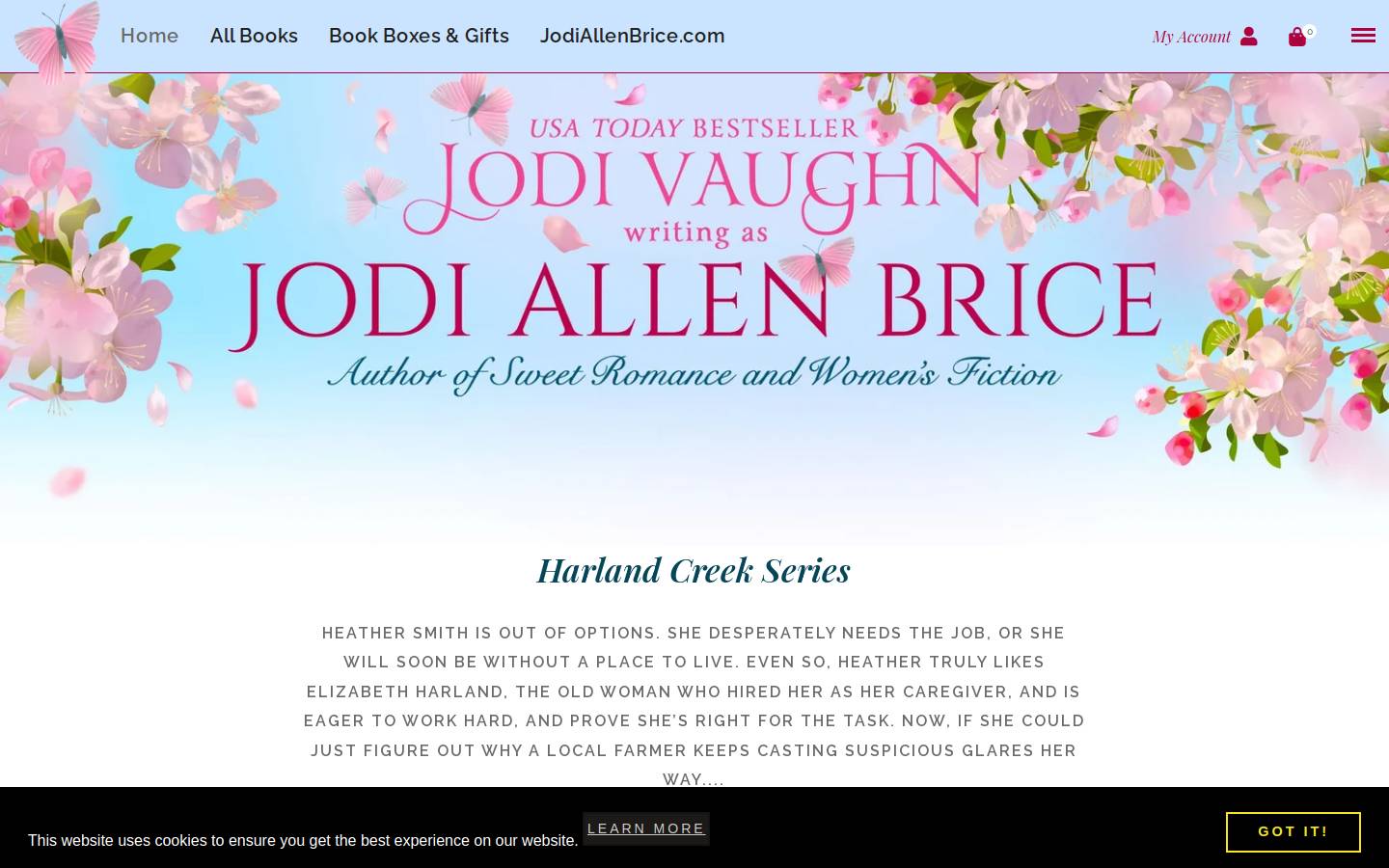 jodiallenbricebooks.com homepage screenshot