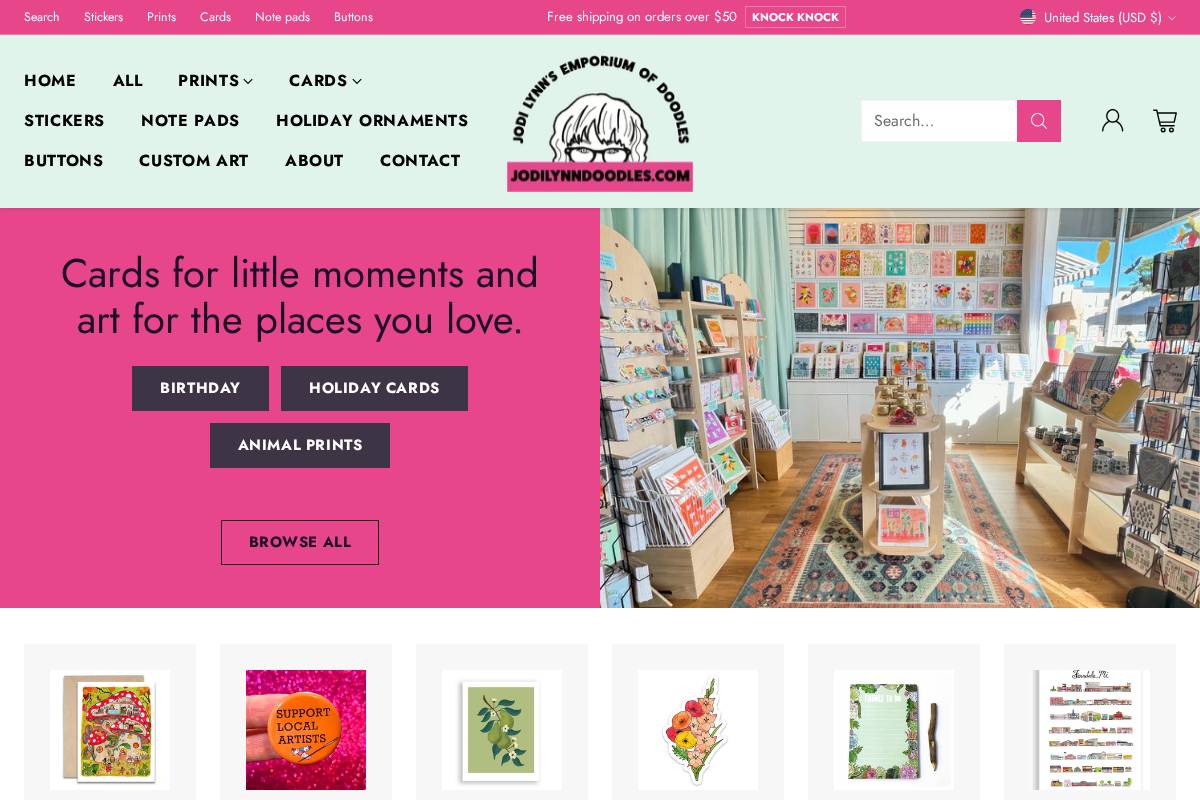 jodilynndoodles.shop homepage screenshot