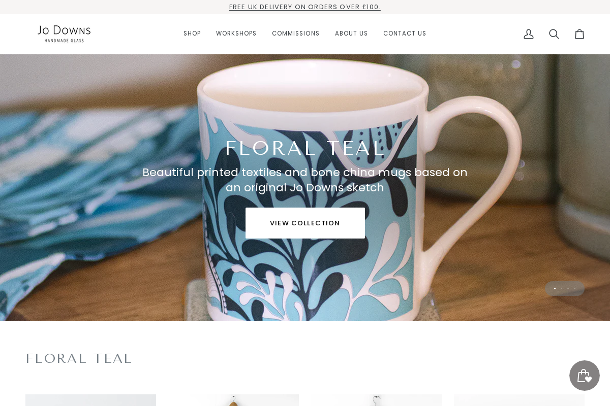 Jo Downs Glass Design homepage screenshot
