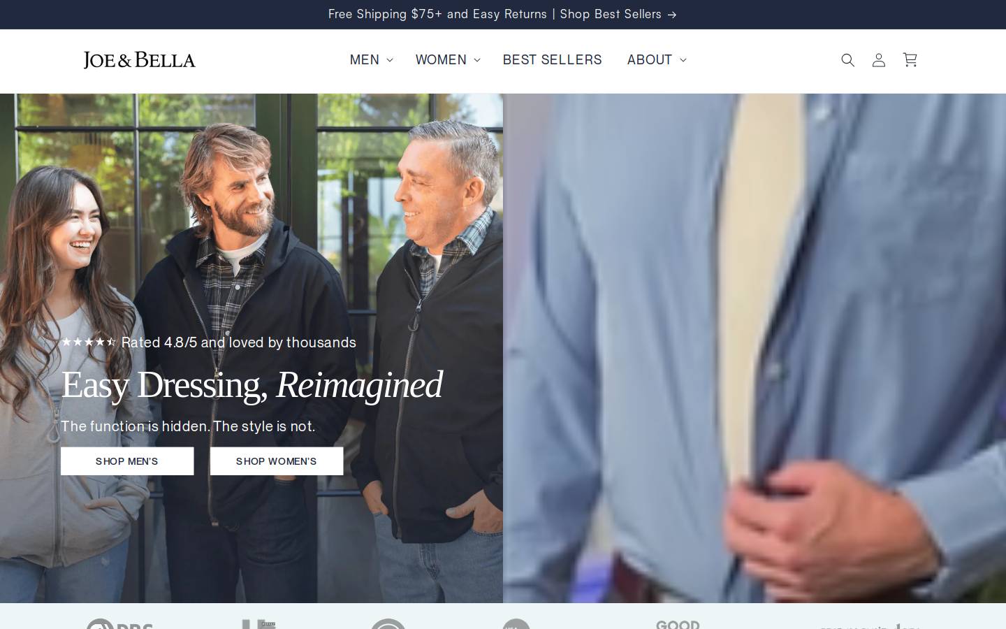 joeandbella.com homepage screenshot