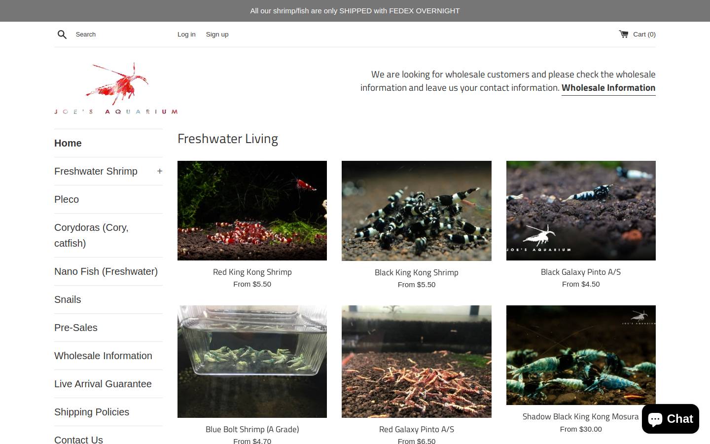 joeaqua.com homepage screenshot
