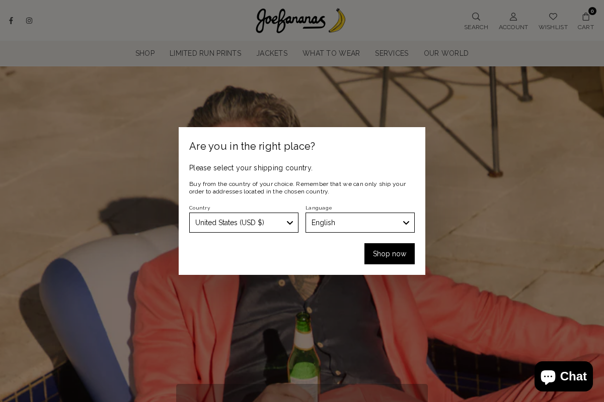 Joe Bananas | Australia homepage screenshot