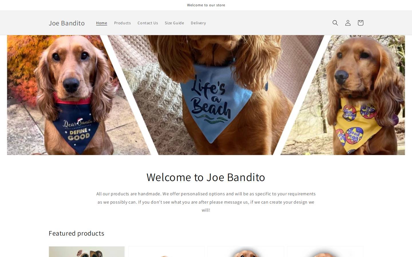 Joebandito homepage screenshot