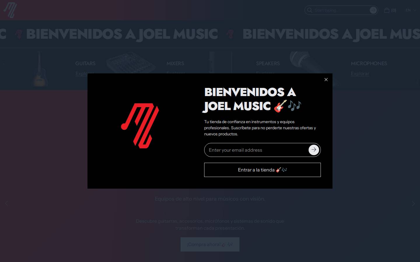 joel-music.com homepage screenshot