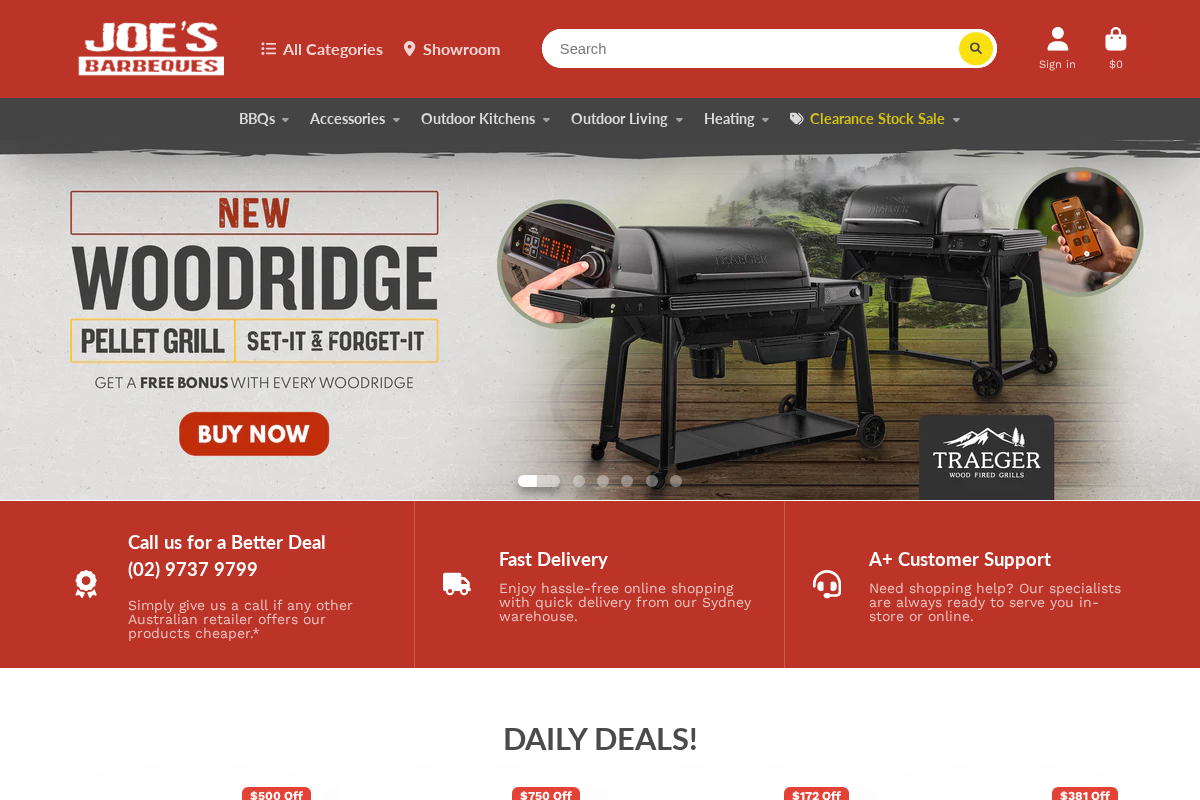 joesbbqs.com.au homepage screenshot