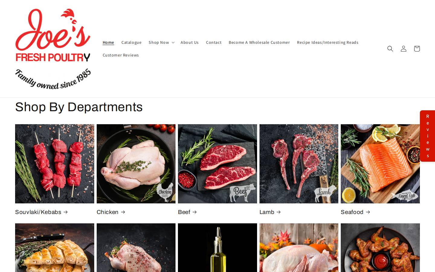 joesfreshpoultry.com.au homepage screenshot