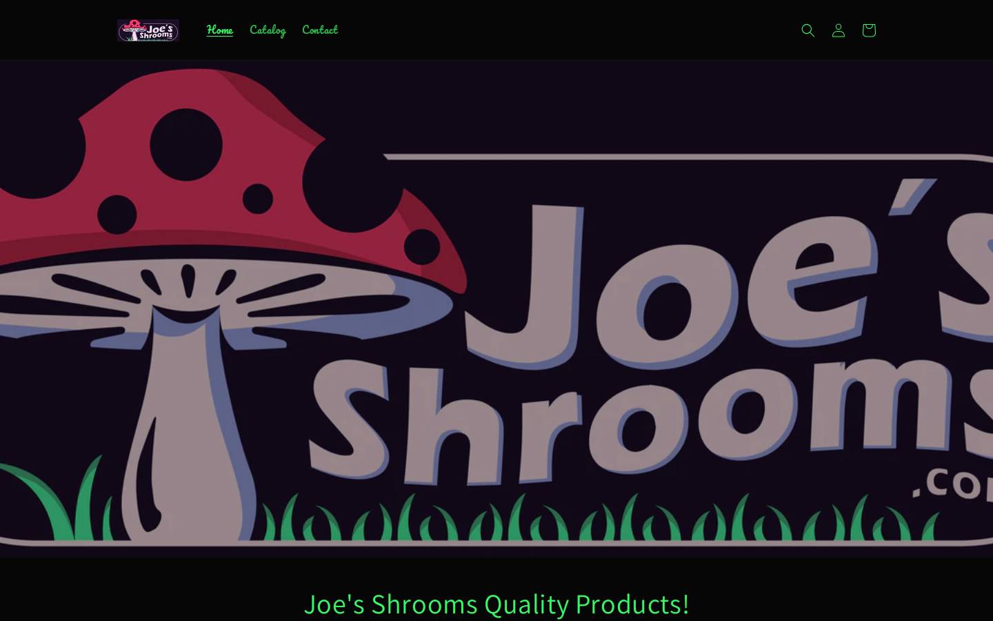 joesshrooms.com homepage screenshot