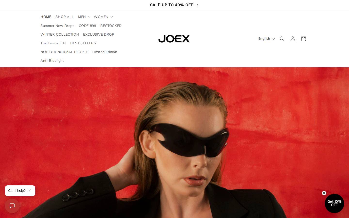 joexeyewear.com homepage screenshot