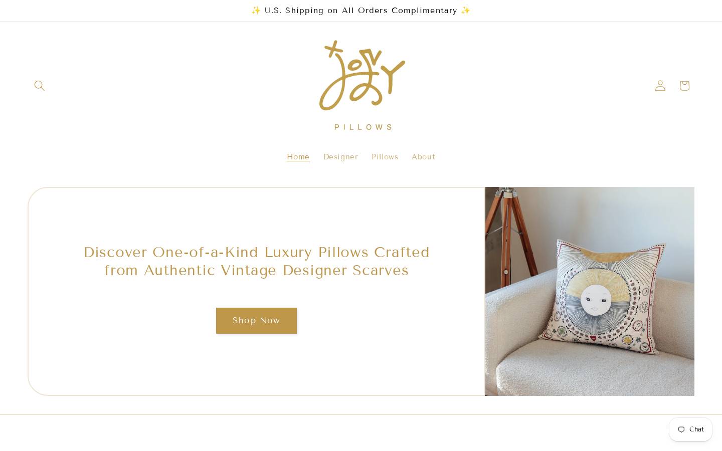 joeypillows.com homepage screenshot