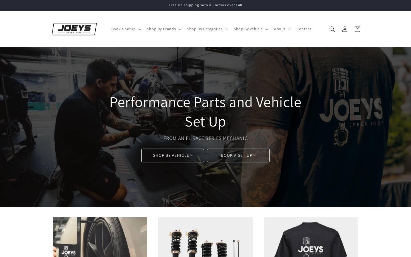 joeysspeedshop.com homepage screenshot