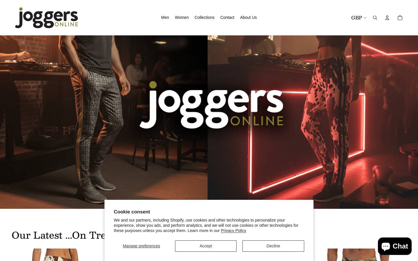 joggersonline.com homepage screenshot