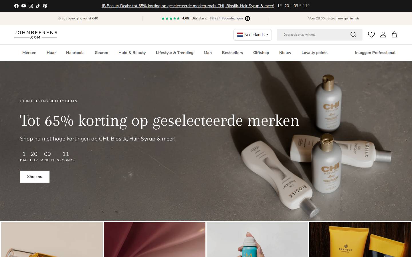 John Beerens Haarstudio homepage screenshot