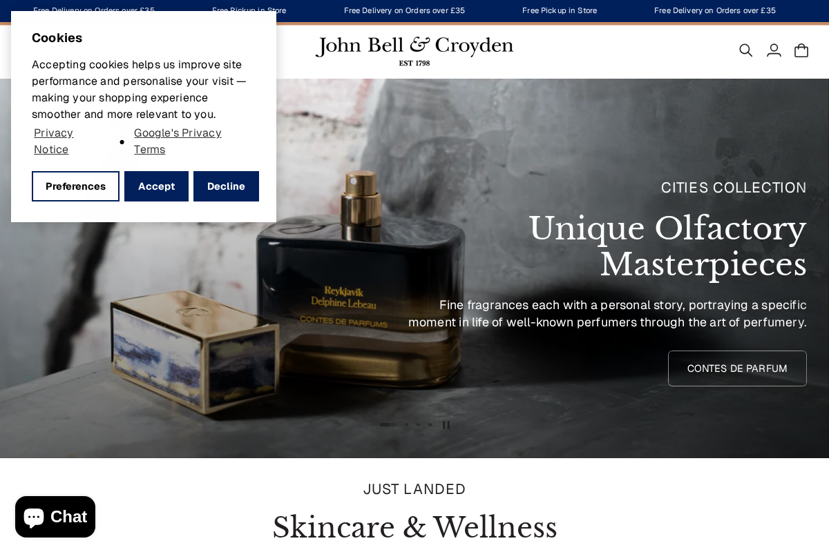 John Bell & Croyden homepage screenshot