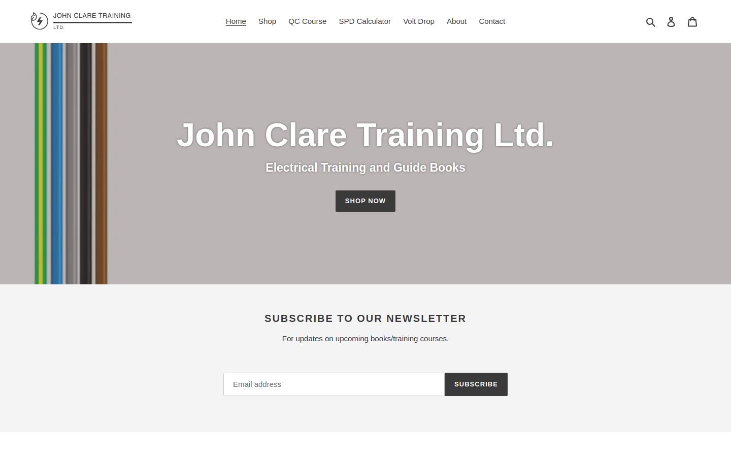 johnclaretraining.ie homepage screenshot