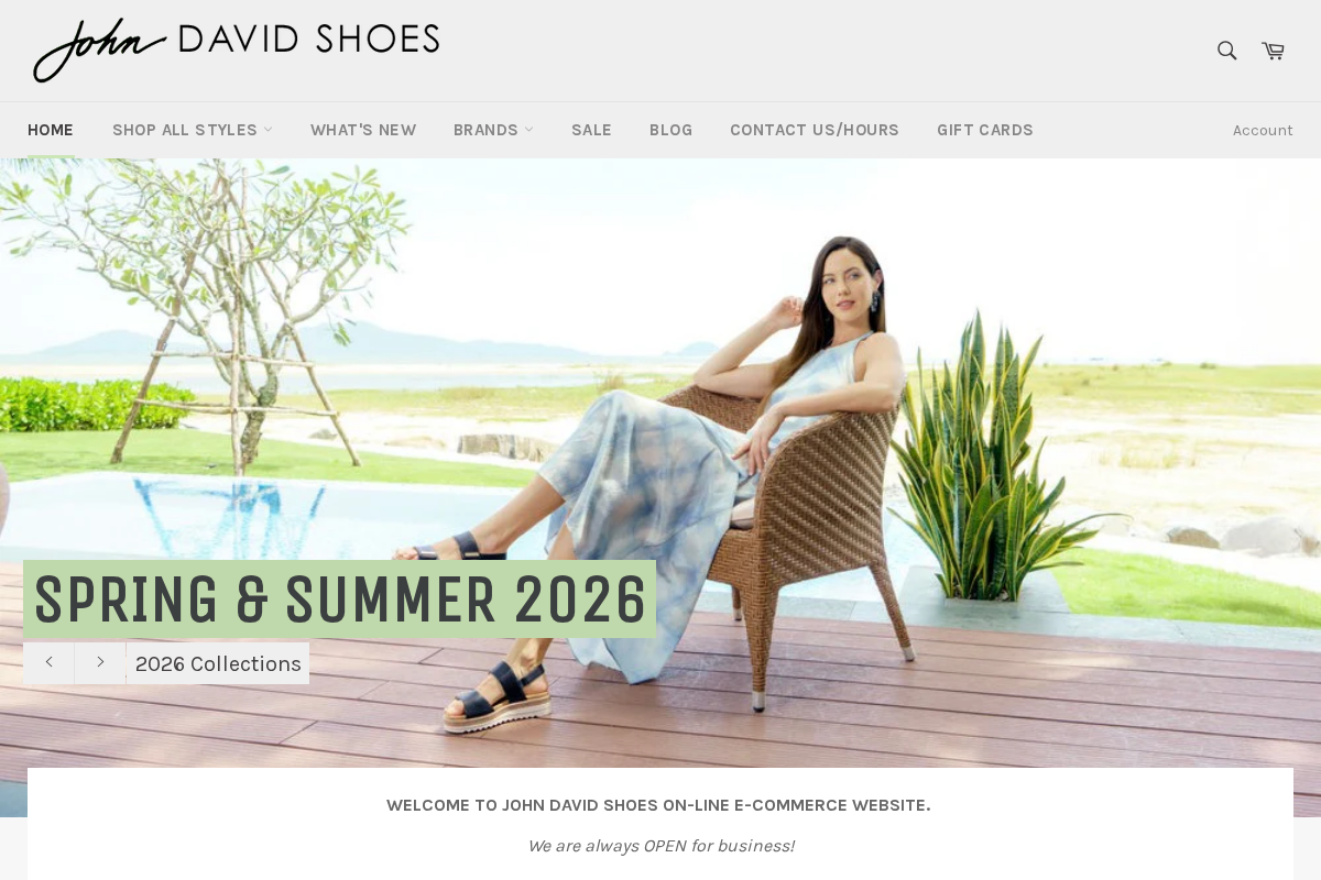 johndavidshoes.ca homepage screenshot