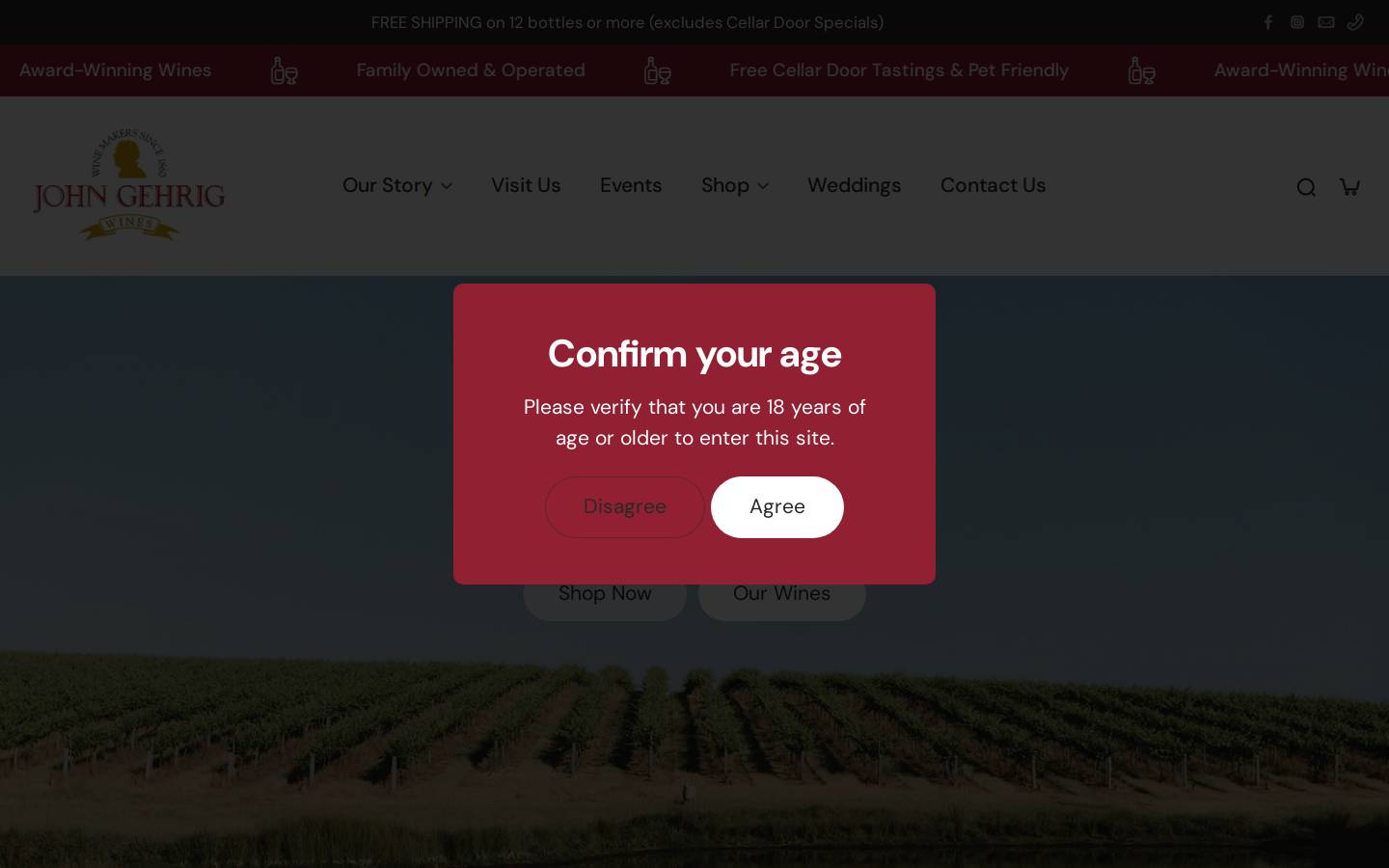 johngehrigwines.com.au homepage screenshot