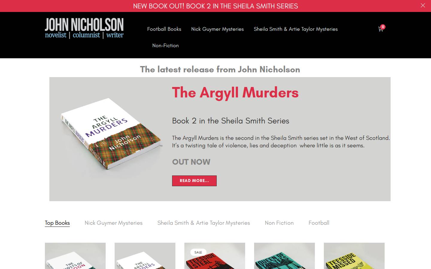 johnnicholsonwriter.co.uk homepage screenshot