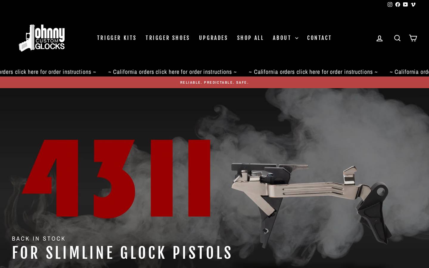 johnnyglocks.com homepage screenshot