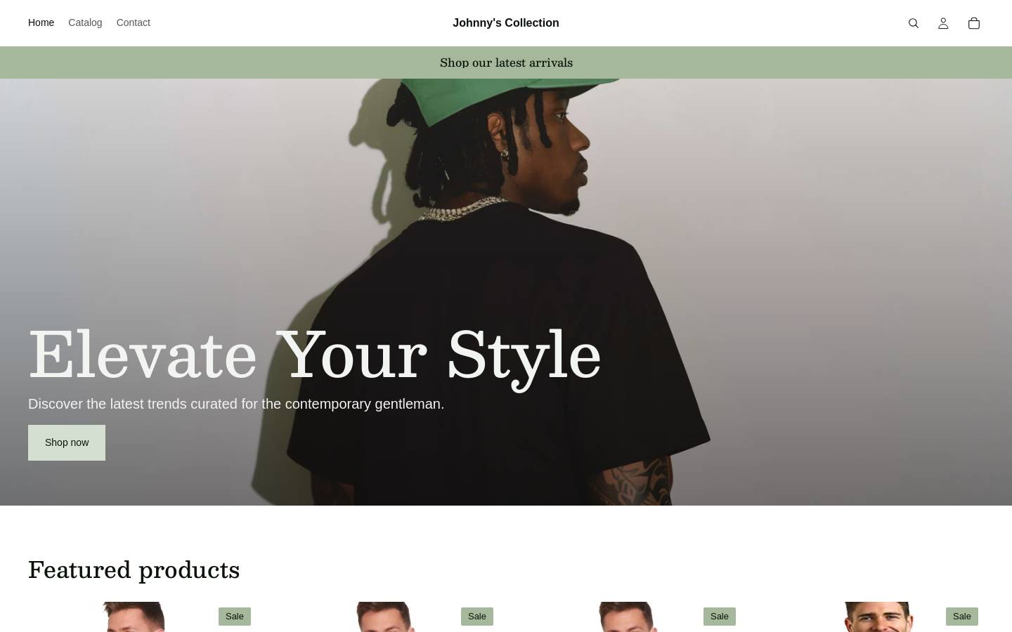 johnnyscollection.com homepage screenshot